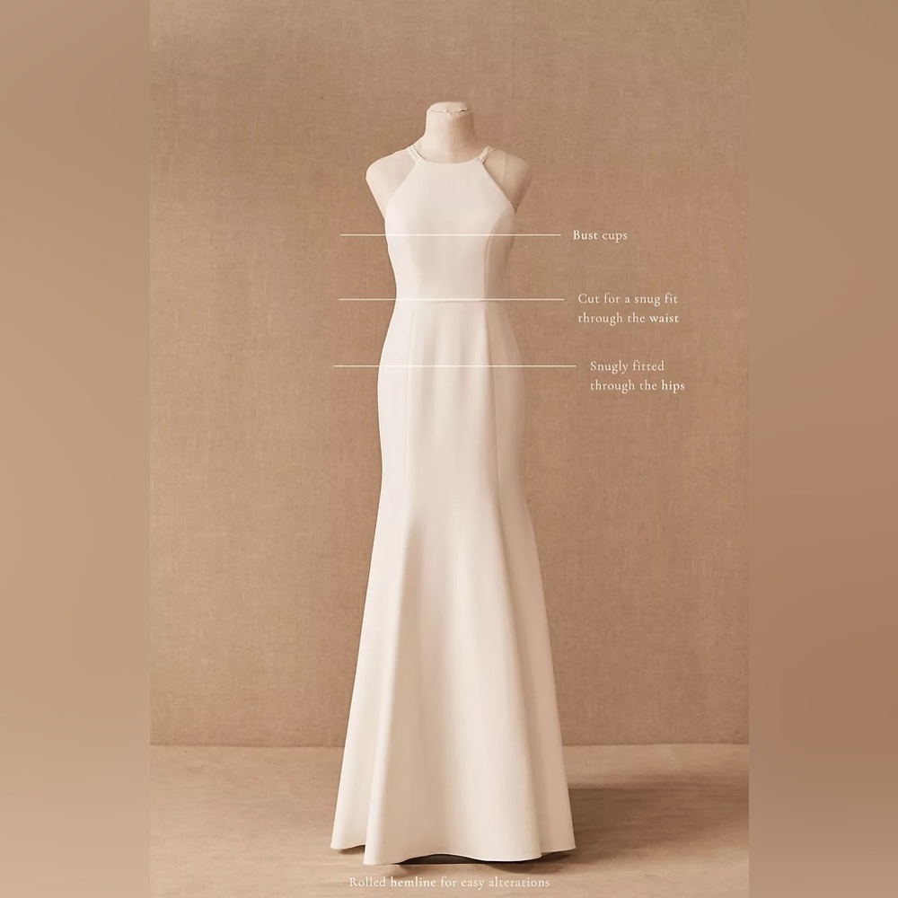 Jenny Yoo "Shipley" Halter Wedding Gown - Size 2 (Professionally Cleaned!) - Picture 6 of 6